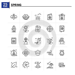 25 Spring icon set. vector background