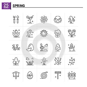 25 Spring icon set. vector background