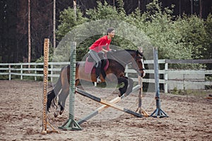 Spring jump horse ride jumping photo