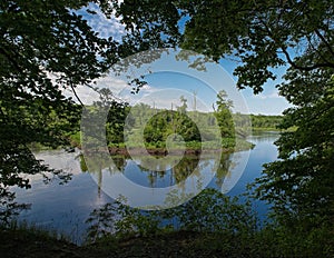 Spring landscape along the Rancocas Creek in the pine lands
