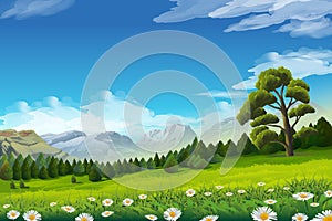 Spring landscape background