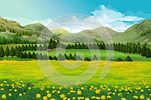 Spring landscape background