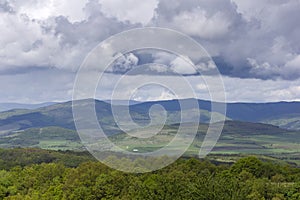 Spring Landscape of Cherna Gora mountain, Bulgaria photo