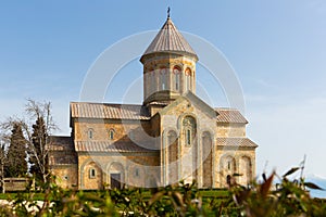 Spring landscape with Church of Saint Nino in Bodbe monastery