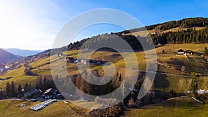 Spring landscape Dolomites Alps Santa Maddalena village Val di Funes valley South Tyrol Italy