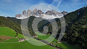 Spring landscape in Italian Dolomites Alps