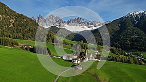 Spring landscape in Italian Dolomites Alps