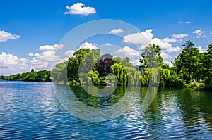 Spring landscape of a lake in Potsdam, Germany