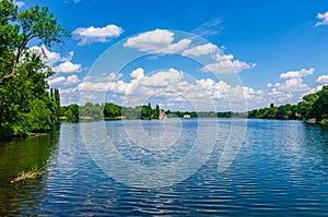 Spring landscape of a lake in Potsdam, Germany