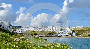 Spring landscape of local town on Paros island, Greece