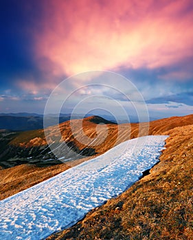 Spring landscape in mountains