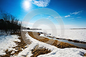 Spring landscape . Siberia, Yugra.