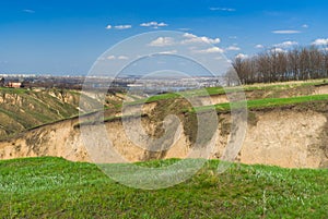 Spring landscape in Ukraine near Dnepr river