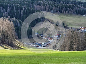 Spring landscape in val di funes