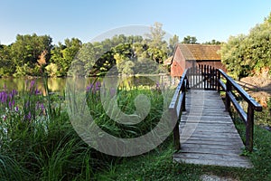 Spring landscepe with watermill