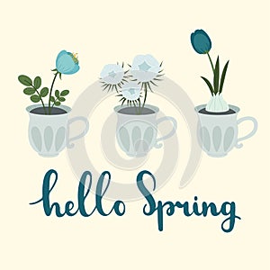 Spring lettering `Hello Spring`