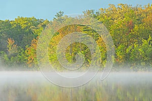 Spring, Long Lake in Fog