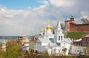 Spring May view Church of Elijah Prophet and Kremlin