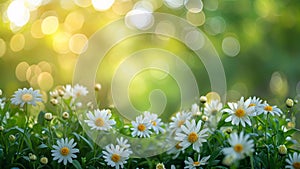spring meadow with daisies spring meadow with flowers spring background
