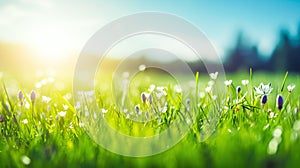 spring meadow with wild flowers