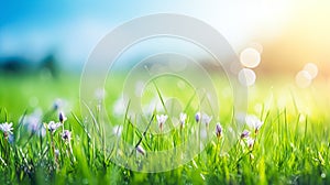 spring meadow with wild flowers