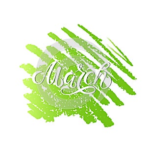 SPRING MONTH VECTOR HAND LETTERING. MARCH MONTH
