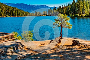 Spring morning at Lake Hume in Kings Canyon National Park, CA