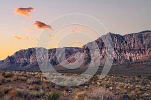 Spring Mountain Range sunrise in Red Rock Canyon Nevada