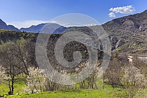 Spring in the mountains near the village of Lahij Azerbaijan