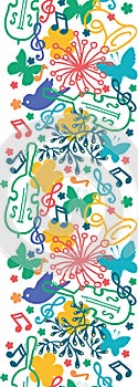 Spring music symphony vertical seamless pattern