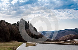 Spring nature in rocky forest of Vrsatec castle of Slovakia