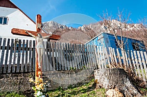 Spring nature in rocky forest of Vrsatec village of Slovakia