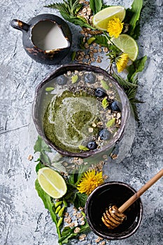 Spring nettle and dandelion smoothie