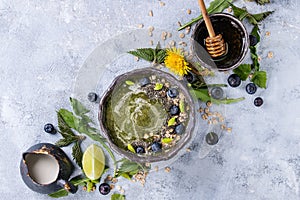 Spring nettle and dandelion smoothie