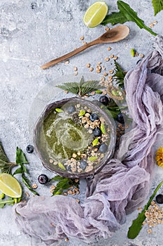 Spring nettle and dandelion smoothie