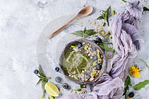 Spring nettle and dandelion smoothie