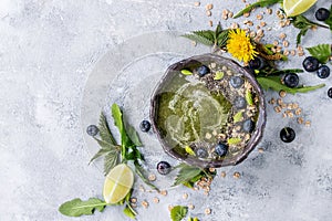 Spring nettle and dandelion smoothie