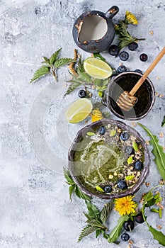 Spring nettle and dandelion smoothie