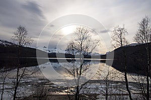 Spring in Norway, lake reflex