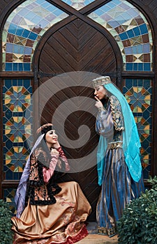 Spring, Novruz holiday celebration concept with Beautiful azeri women photo