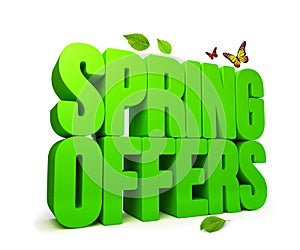 Spring Offers Green 3D Word photo