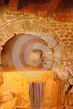 Spring overflow in the Roman Baths