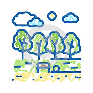 spring park icon doodle illustration