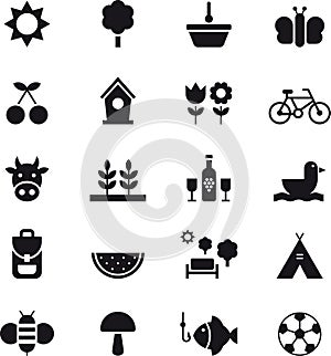Spring and picnic icons