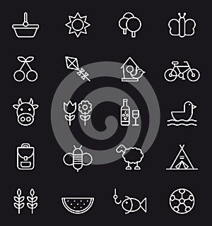 Spring, Picnic and Outdoor icons