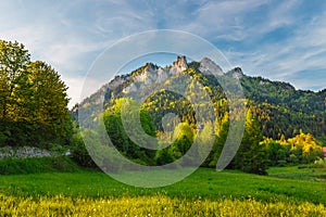 Spring in the Pieniny with Three Crowns mountain