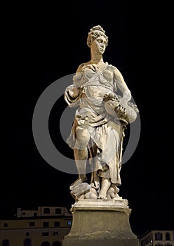 Spring by Pietro Francavilla, one of four ornamental statues of the Seasons on the Holy Trinity Bridge in Florence.