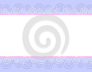 Spring Pink Blue Swirls Border Background