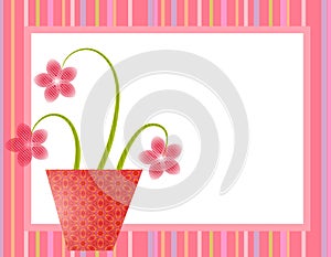 Spring Pink Easter Flower Pot