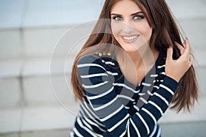 Spring portrait of a beautiful woman outdoors